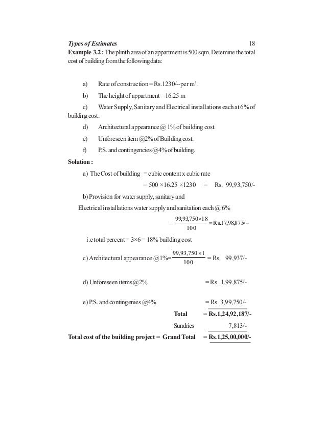 Estimating And Costing Book Pdf